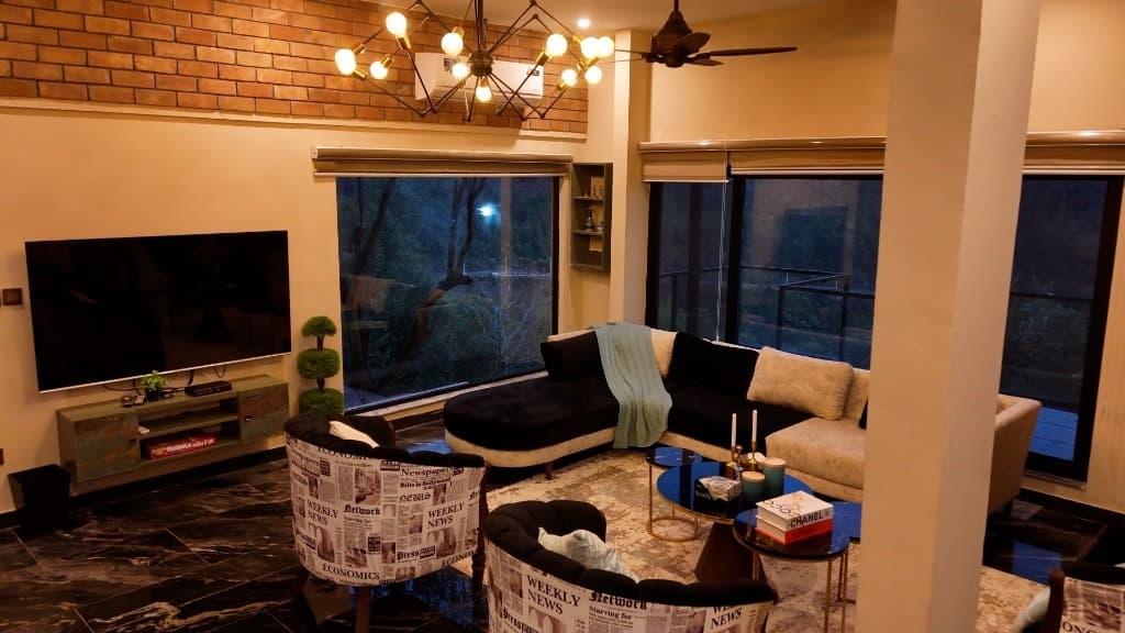 GleN View cottage at dusk — OliveHill Murree